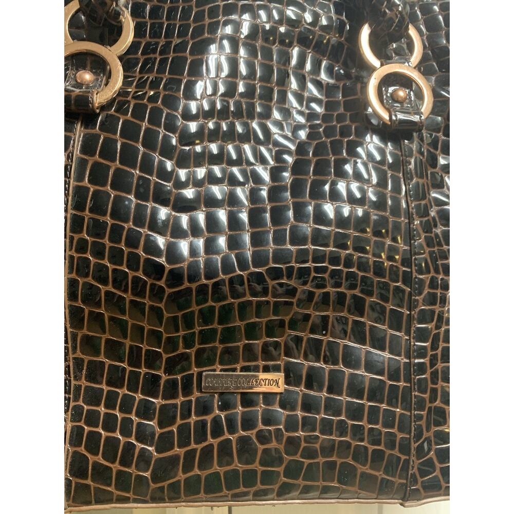 La Gioe di Toscana Sharon Gioe Burgundy Reptile Leather Dome Satchel Bag - Picture 14 of 16